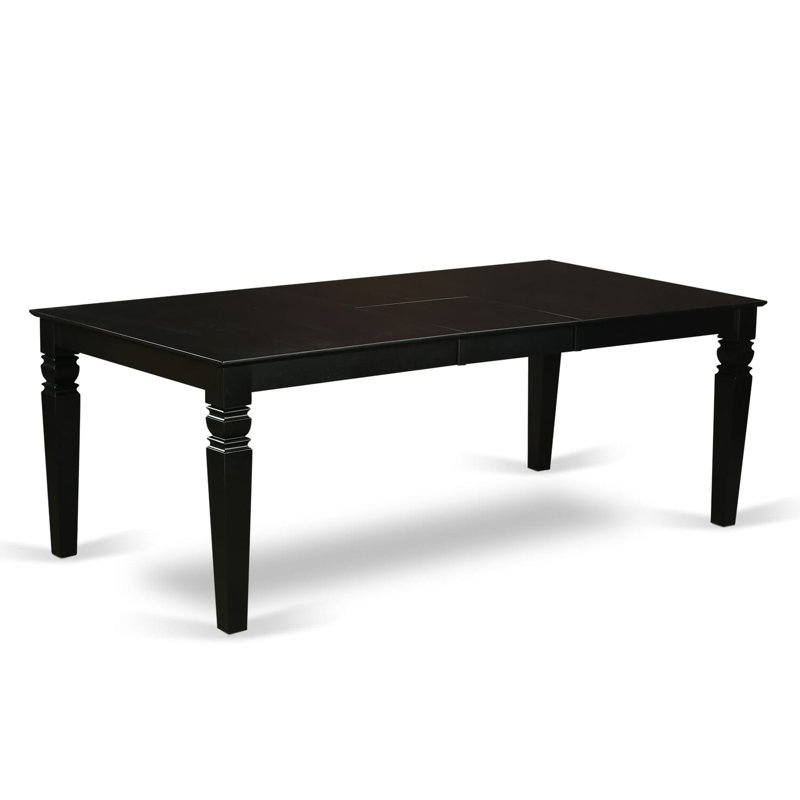 7 Piece Dining Table Set consists A Wooden Table and 6 Dark Navy Blue Polyester Fabric Modren Dining Chairs with Stylish Back- Black Finish