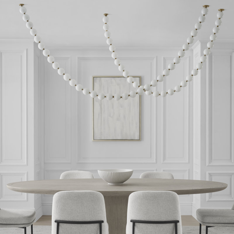 Perle 240 Chandelier, Hand Rubbed Antique Brass, 254.8" H x 2.8" W x 2.8" D