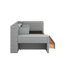 Lit de jour simple tapissier avec tiroirs, tablettes, armoires rabattables et table d'appoint-451570904