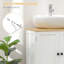 Armoire de salle de bain sous le lavabo avec 2 portes et tablette, meuble-lavabo à piédestal