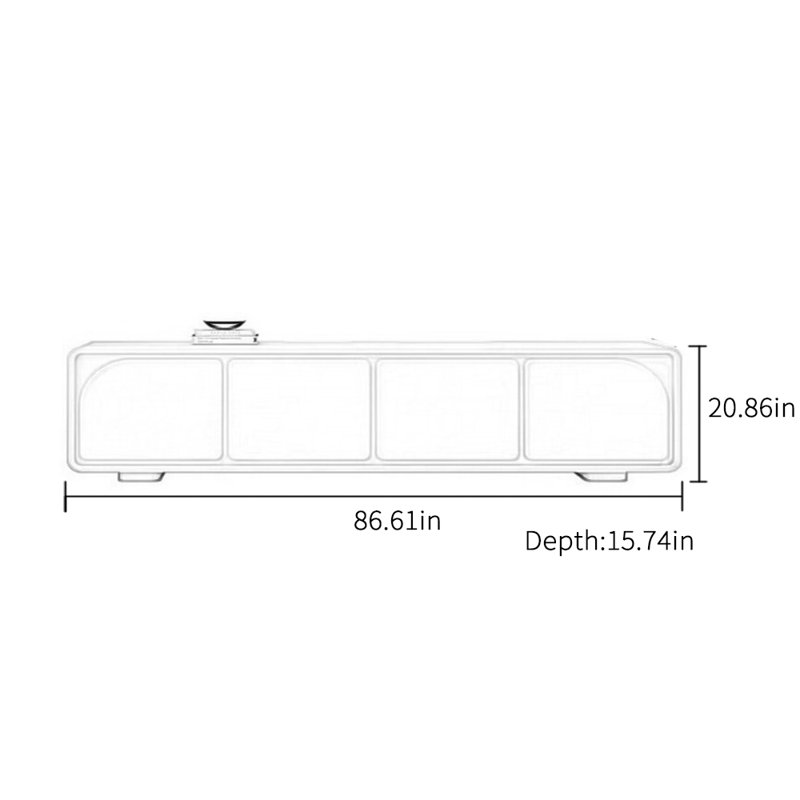 Meuble télé simple en bois massif de style crème moderne, 86.61"