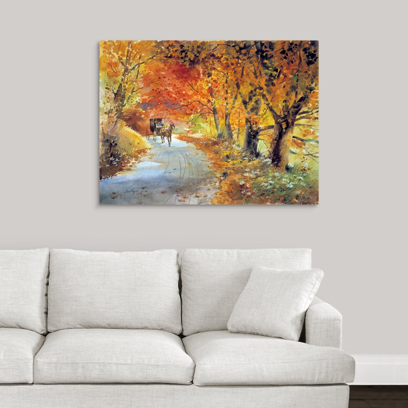 « amish automne » par jess hager, peinture sur toile, Toile tendue, H 30 po x l 40 po x P 1,25 po
