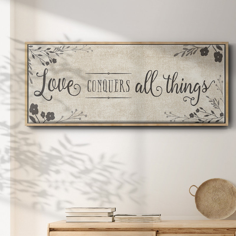 Love Conquers- Framed Canvas