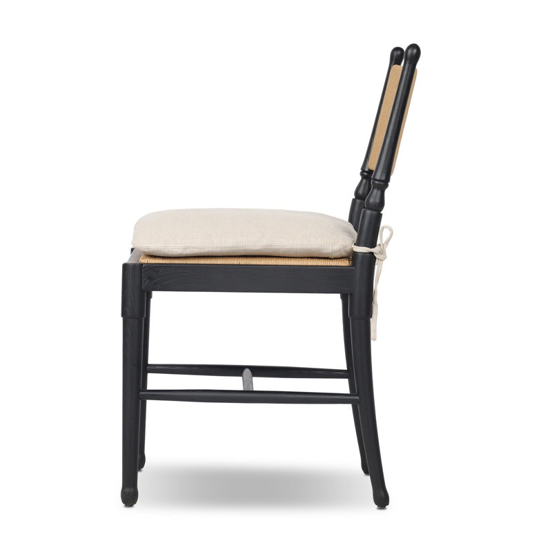 Fayth Dining Chair with Cushion, Dune Linen, Stained Black Ash