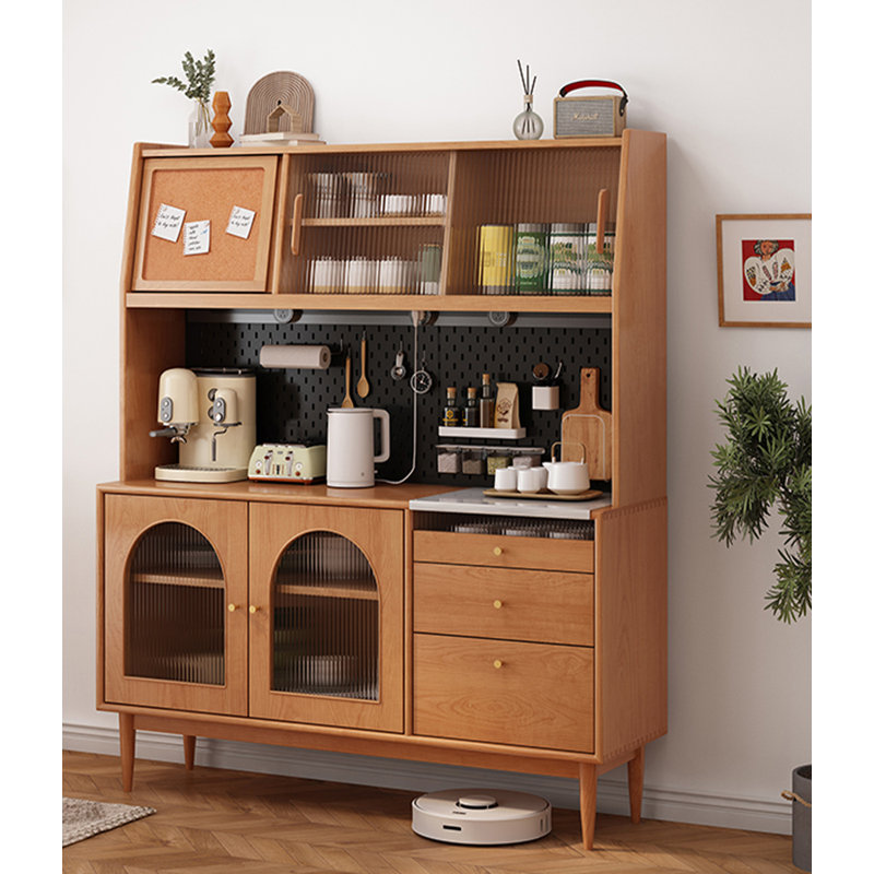 Scandinavian One-Piece Solid Wood Food Cabinet