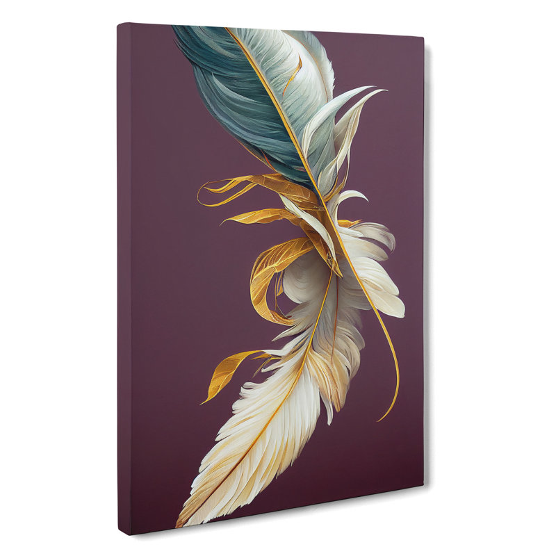 Angelic Feathers - Wrapped Canvas Print, 50cm H x 35cm W x 3cm D