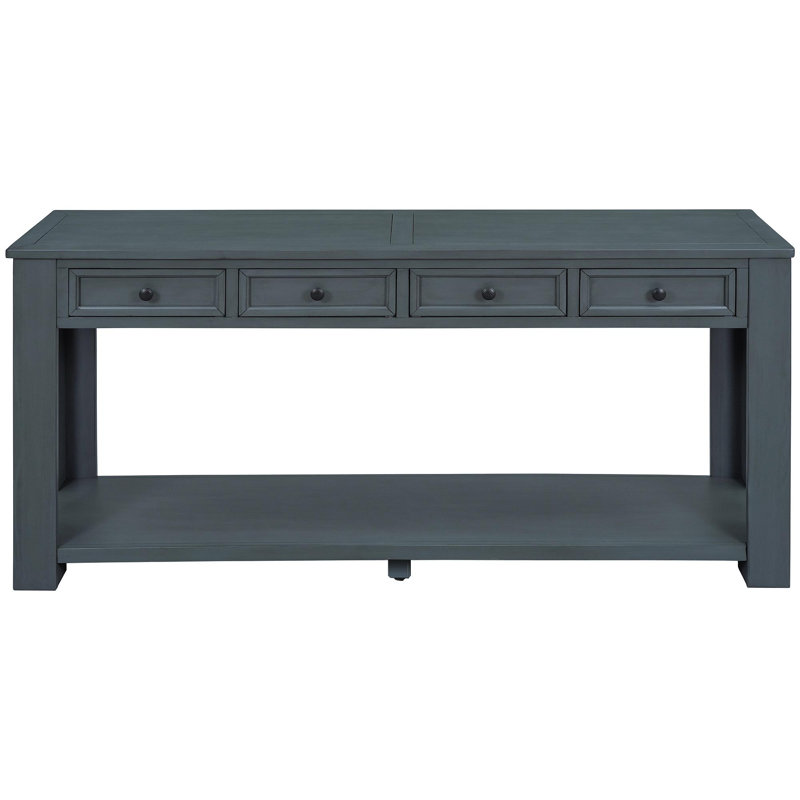 Console / canapé avec tiroirs de rangement et tablette inférieure pour le vestibule (bleu marine), Marine