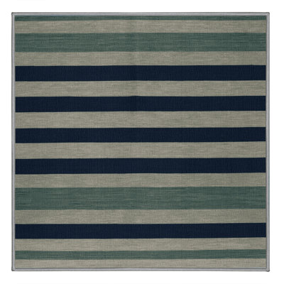 Tapis brun à rayures horizontales lavable à la machine