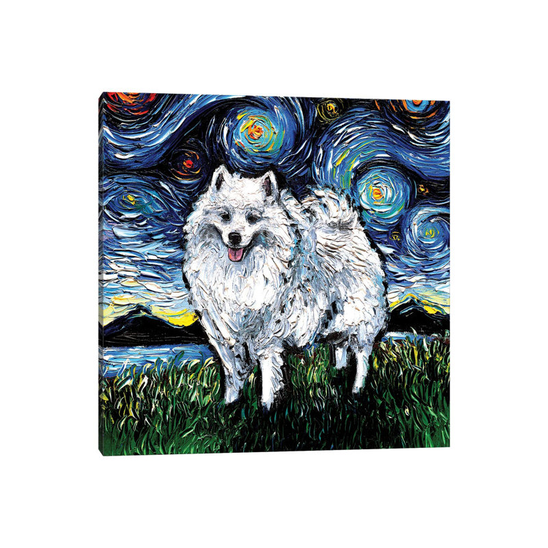 American Eskimo Night by Aja Trier - Wrapped Canvas Gallery-Wrapped Canvas Giclée, 30.48 cm H x 30.48 cm W