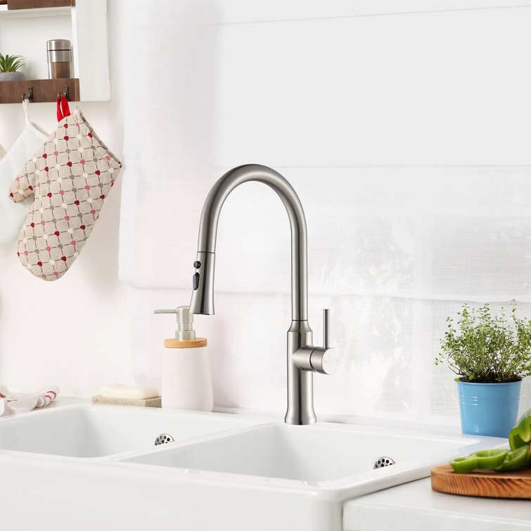 Nette Single-Handle Kitchen Faucet with Pull Down Sprayer 