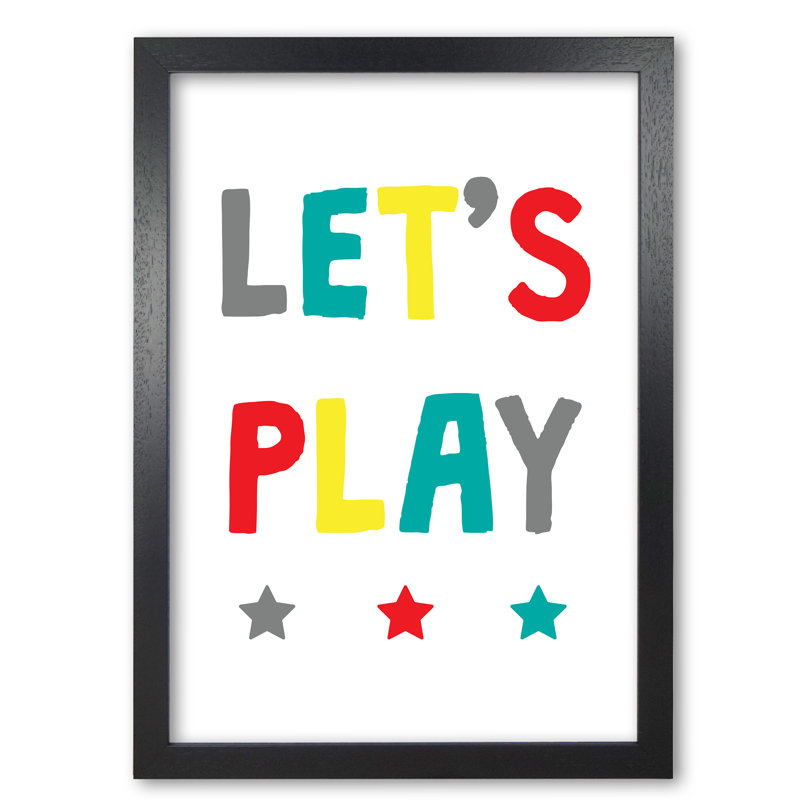 Let's Play - Print, Black Grain Frame, 60 cm H x 42 cm W x 5 cm D