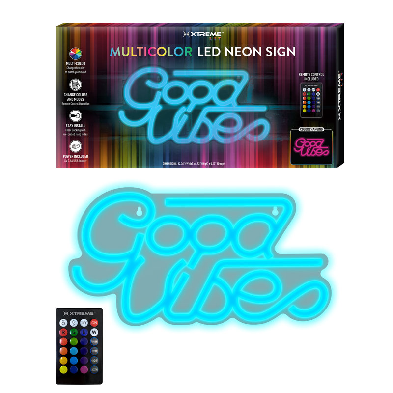 Enseigne lumineuse 6,73 po Good Vibes