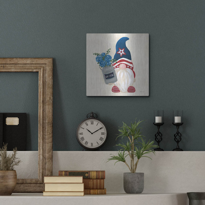 Art mural luxueux «American Gnome 6» par Yvette St. Amant, H 12 po x l 12 po