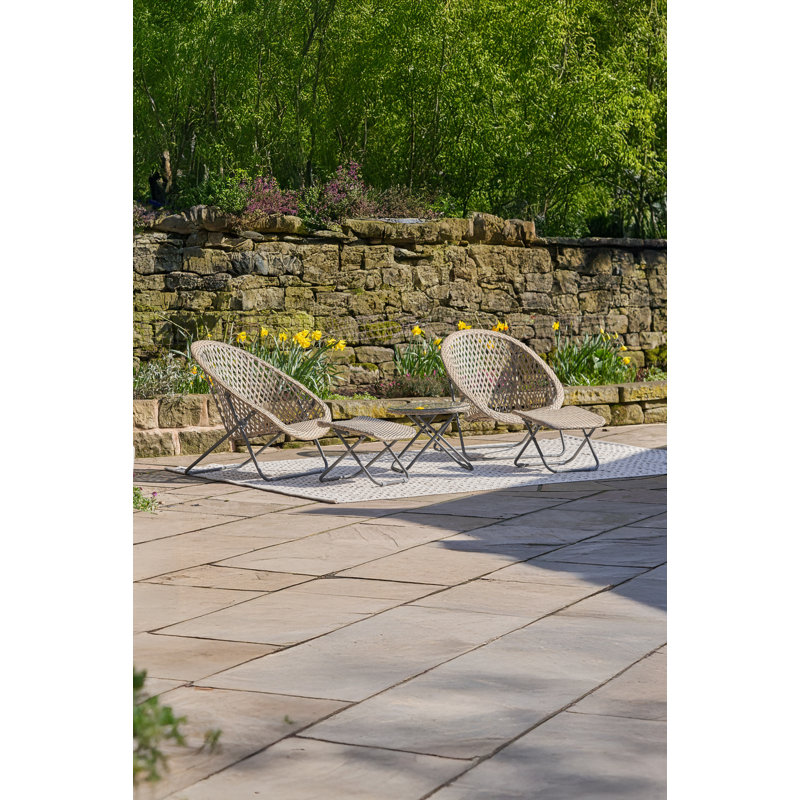 Gella Wicker 2 - Person Garden Lounge Set, Grey