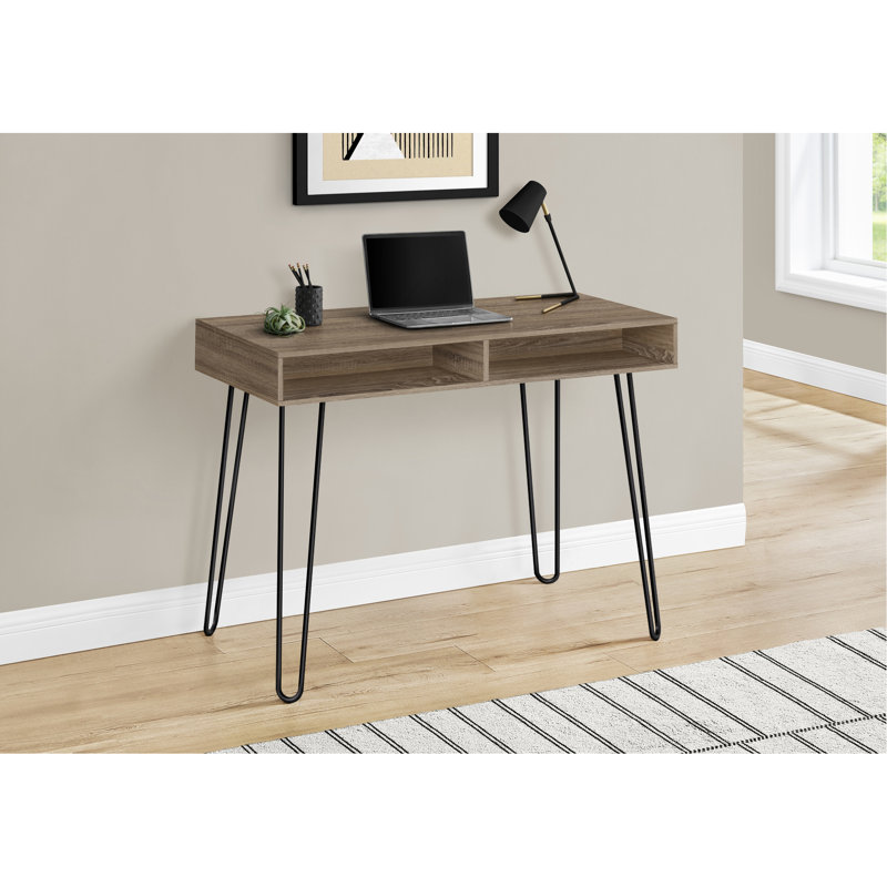 Bureau d'ordinateur, bureau personnel, ordinateur portable, installation à gauche, à droite, tiroirs de rangement, L 40 po, travail, stratifié brun, contemporain, moderne