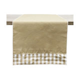 Handmade Reversible Checkered Border Design Table Runner