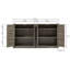 Buffet rustique en faux rotin, buffet de style rustique avec porte de grange, armoire de rangement à quatre portes-1968828866