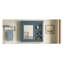 Armoire à pharmacie 30 po x 28 po avec miroir bleu - Armoire de rangement murale avec 3 tablettes ouvertes pour l'organisation de la salle de bain
