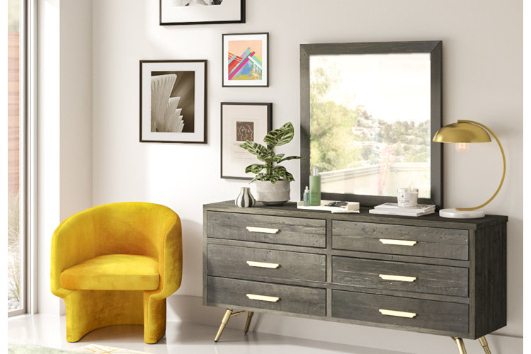 Grey and yellow bedroom furniture