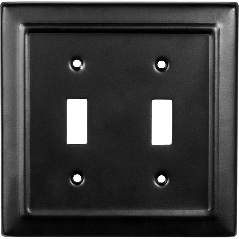 Matte Black Double Toggle Switch Wall Plate