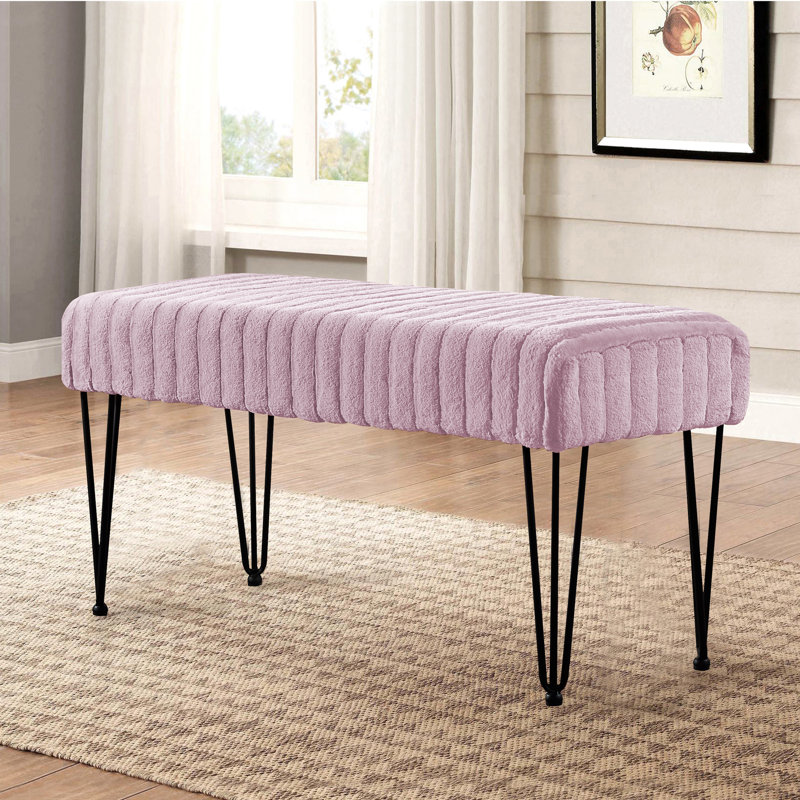 Dugan Upholstered Ottoman, Burnished Lilac 