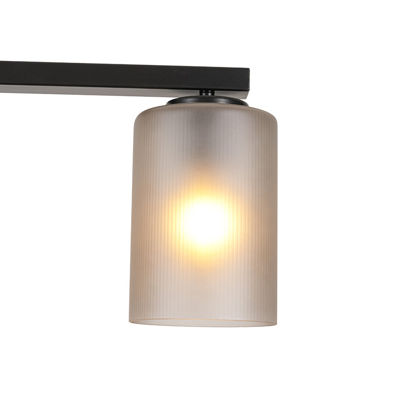 Lustre linéaire linéaire en verre fumée 5 lumières Modern