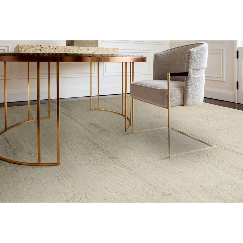 Mayan Wool Geometric Area Rug in Ivory/Beige, Rectangle 8' x 10'