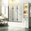 Porte de douche de baignoire l 51 po x H 56 po Portes de douche pliables sans cadre