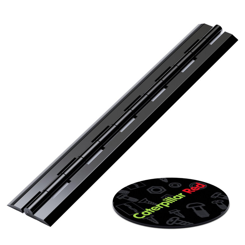 3x Black Acrylic Piano Hinges 300 mm, Continuous Plastic Hinges