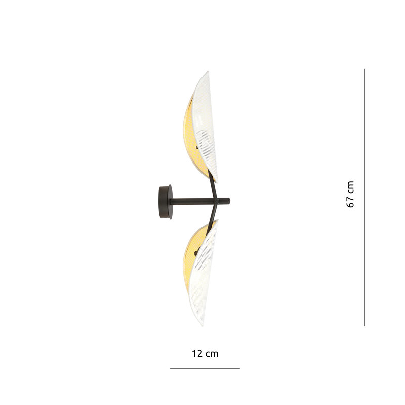 Steel Up & Downlight, White/Gold