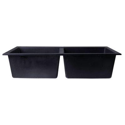 34'' L Double Bowl Granite Kitchen Sink