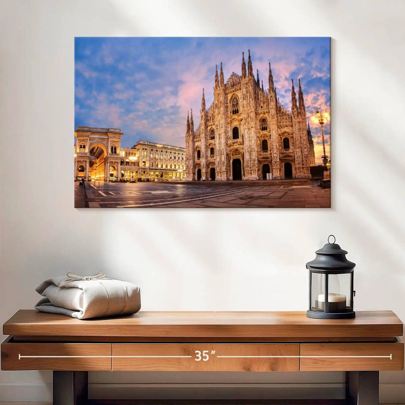 Cathédrale de Milan emblématique de Kavia, H 16 po x l 24 po