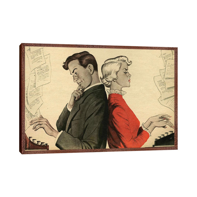 1951 UK Story Illustrations Magazine Plate by Martin May - Gallery-Wrapped Canvas Giclée on Canvas, 101.6 cm H x 66.04 cm W