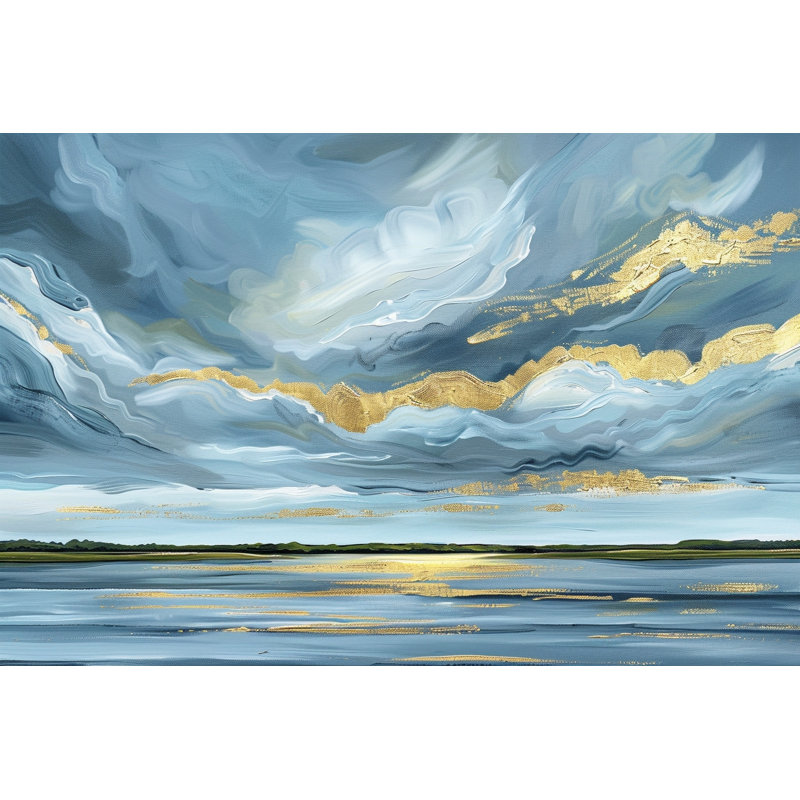 «Sunlit Tide Coastal Beach», art mural sur toile tendue, L 16 po x H 12 po x P 1 po