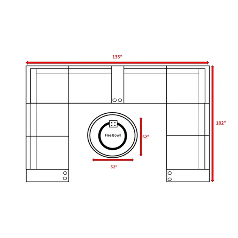 Ensemble de conversation de patio en osier pour 6 personnes avec coussins - aucun assemblage requis