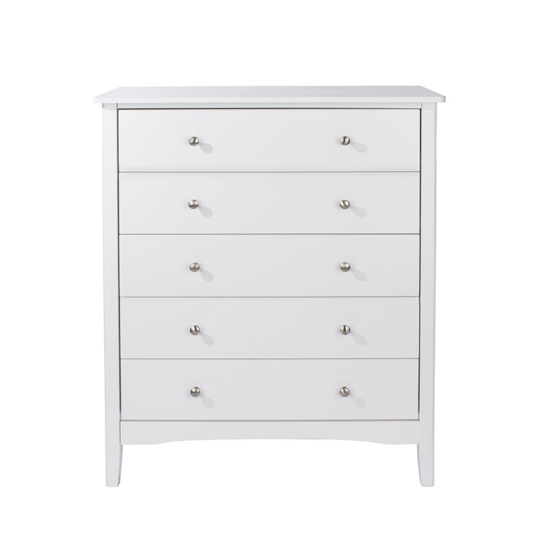 Noa 5 Drawer Chest of Drawers, Painted Finish, White