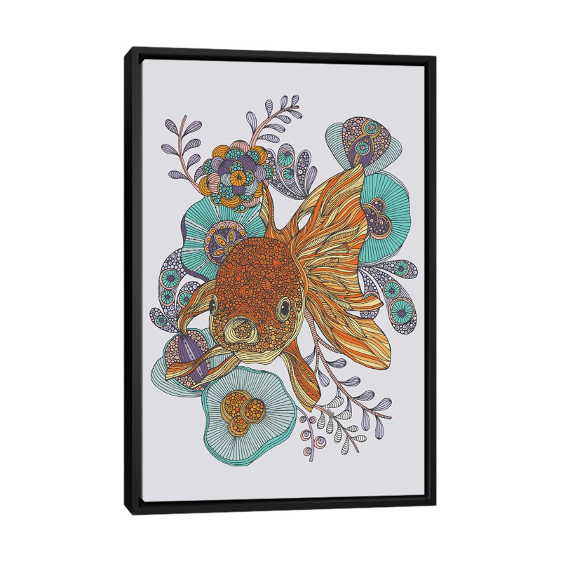 " Little Fish " by Valentina Harper, 26" H x 18" W x 1.5" D, No Mat, Black Framed Canvas