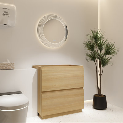 Base de meuble-lavabo moderne 30 po avec rangement double tiroir