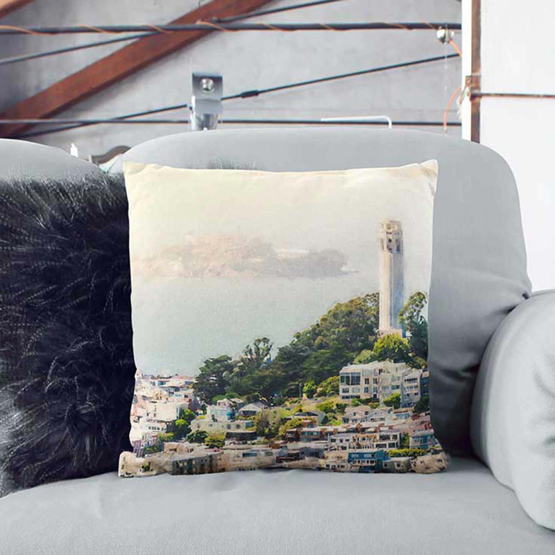 Square Cushion, 40cm H x 40cm W x 15cm D, White