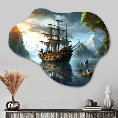 Altaneca - Cloud Pirate Metal Wall Art, Asymmetrical Metal Wall Sculpture Print