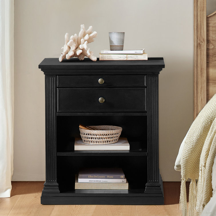 Wadeeah 26.75'' H Transitional Nightstand with Built-In Power Station and LED Light Strip