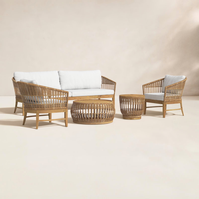 Dunkirk 5 Piece Sofa Seating Group with Sunbrella Cushions