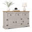 Corona Sideboard Grey 3 Door 3 Drawer Solid Wood Pine Cupboard