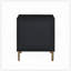 Glamour table de chevet noire 1 pièce avec 3 tiroirs, motif crocodile argenté et pieds à finition dorée pour un décor de chambre à coucher élégant