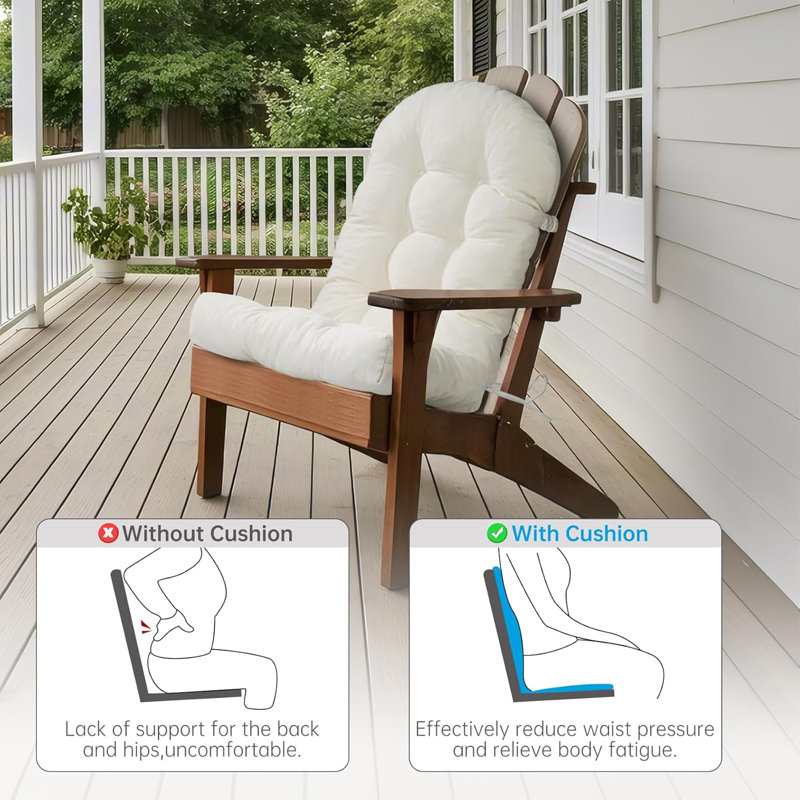 Rocking Chair Cushions Set - Non-Slip Adirondack Chair Cushions