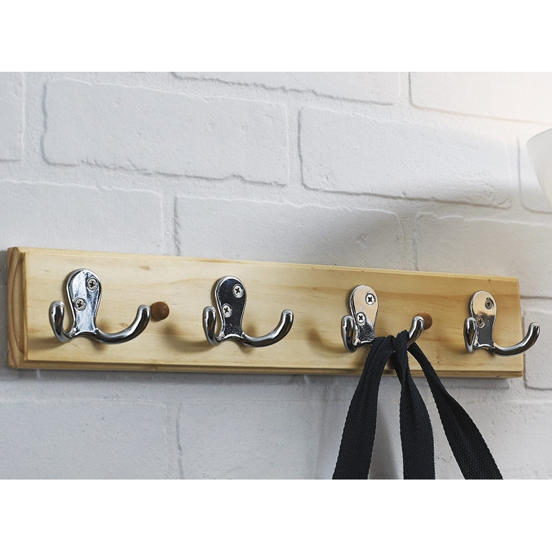4 - Hook Wall Mounted Coat Rack