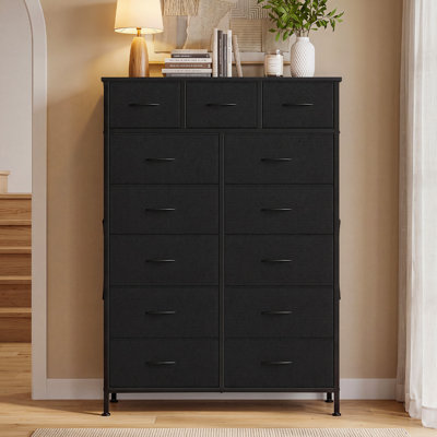  Tall 13 Drawer Fabric Dresser, Modern Storage Tower Unit