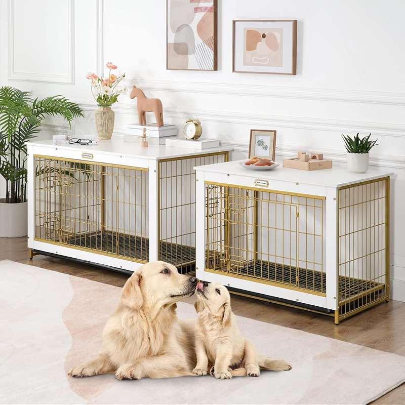 Meuble de cage pour chien, chenil moyen pour chien 32,5 po ...