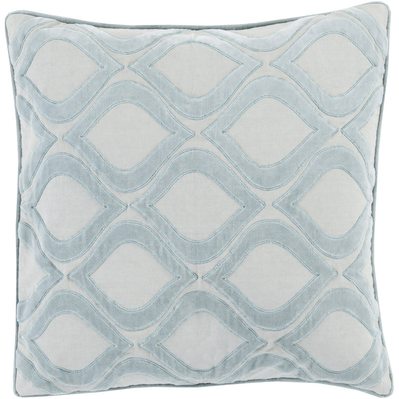  Throw Pillow, 18" H x 18" W x 4" D, Light Gray/Slate, Polyester