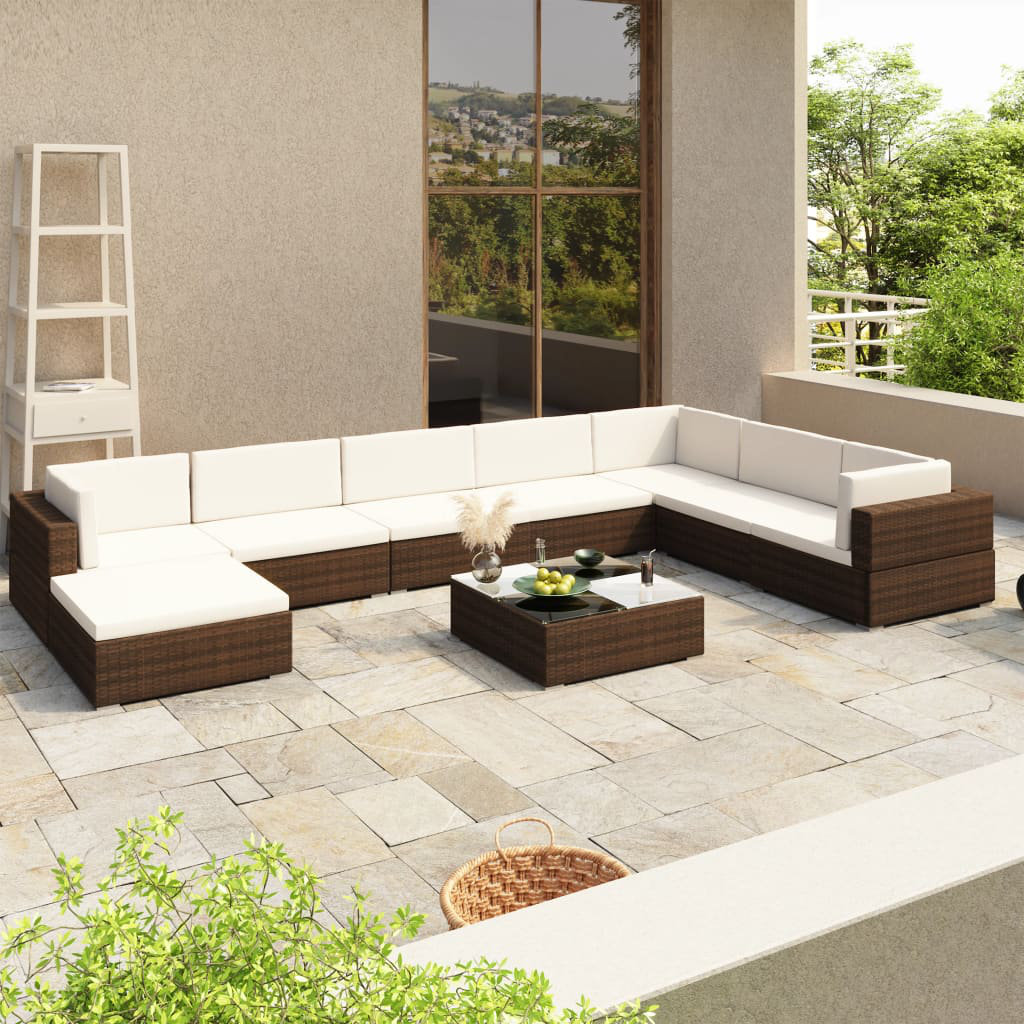 7-Sitzer Lounge-Set Hollywood aus Polyrattan mit Polster